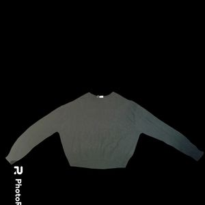 Black long sleeve crop top